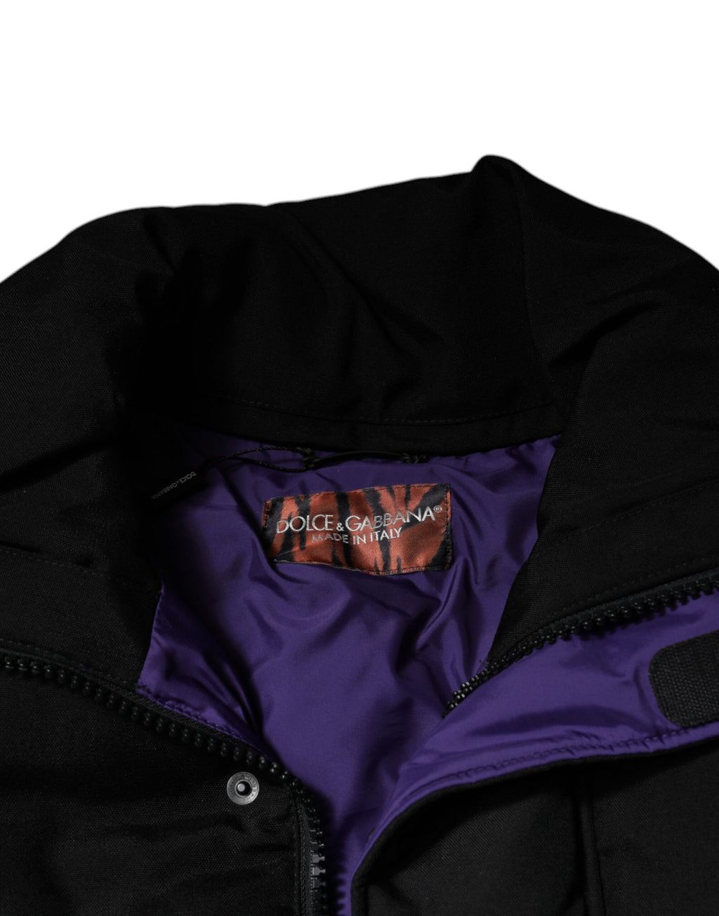 Schwarze Nylon-Pufferjacke für Herren mit durchgehendem Reißverschluss