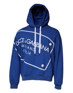 Blauer Kapuzenpullover mit Logo-Print