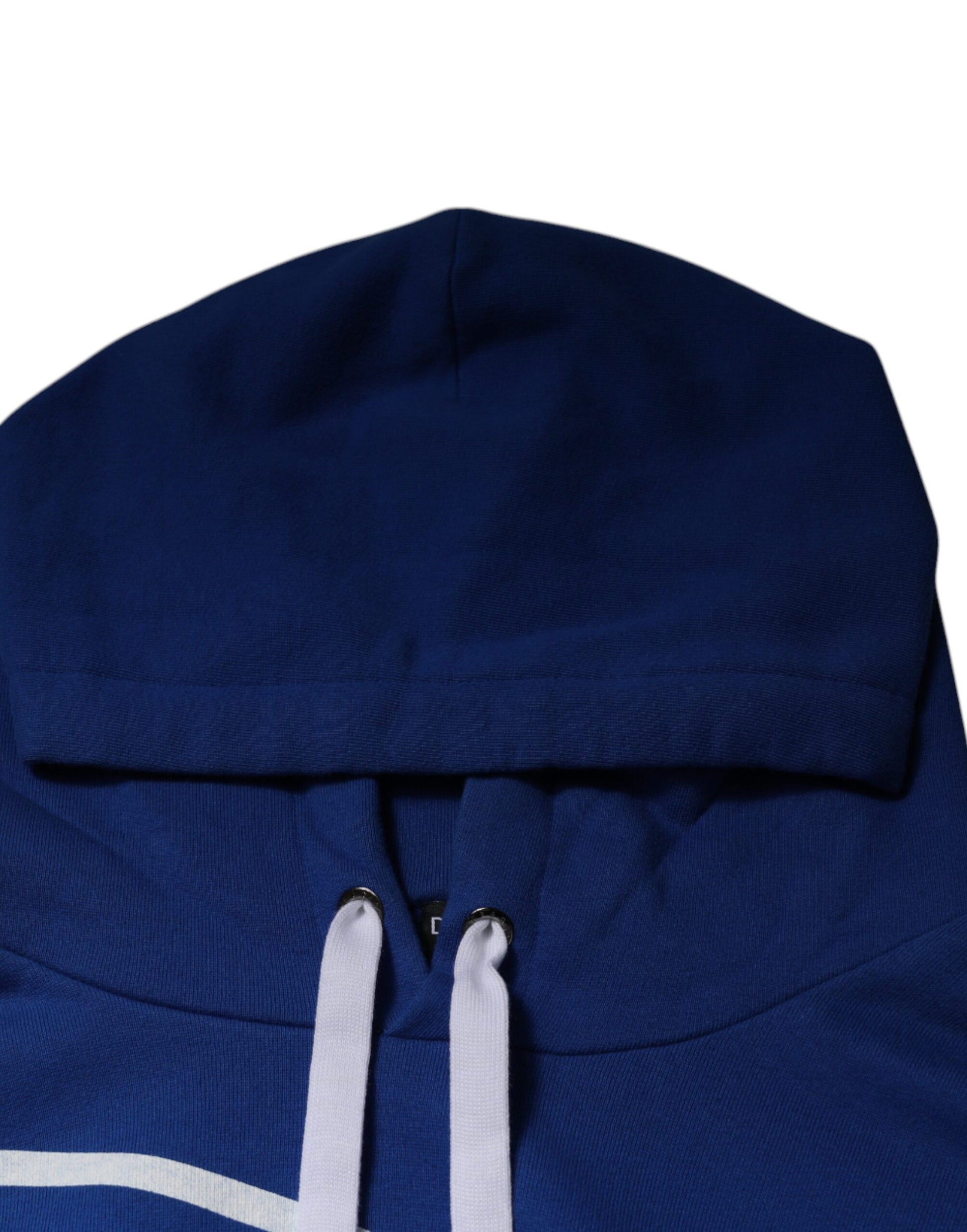 Blauer Kapuzenpullover mit Logo-Print
