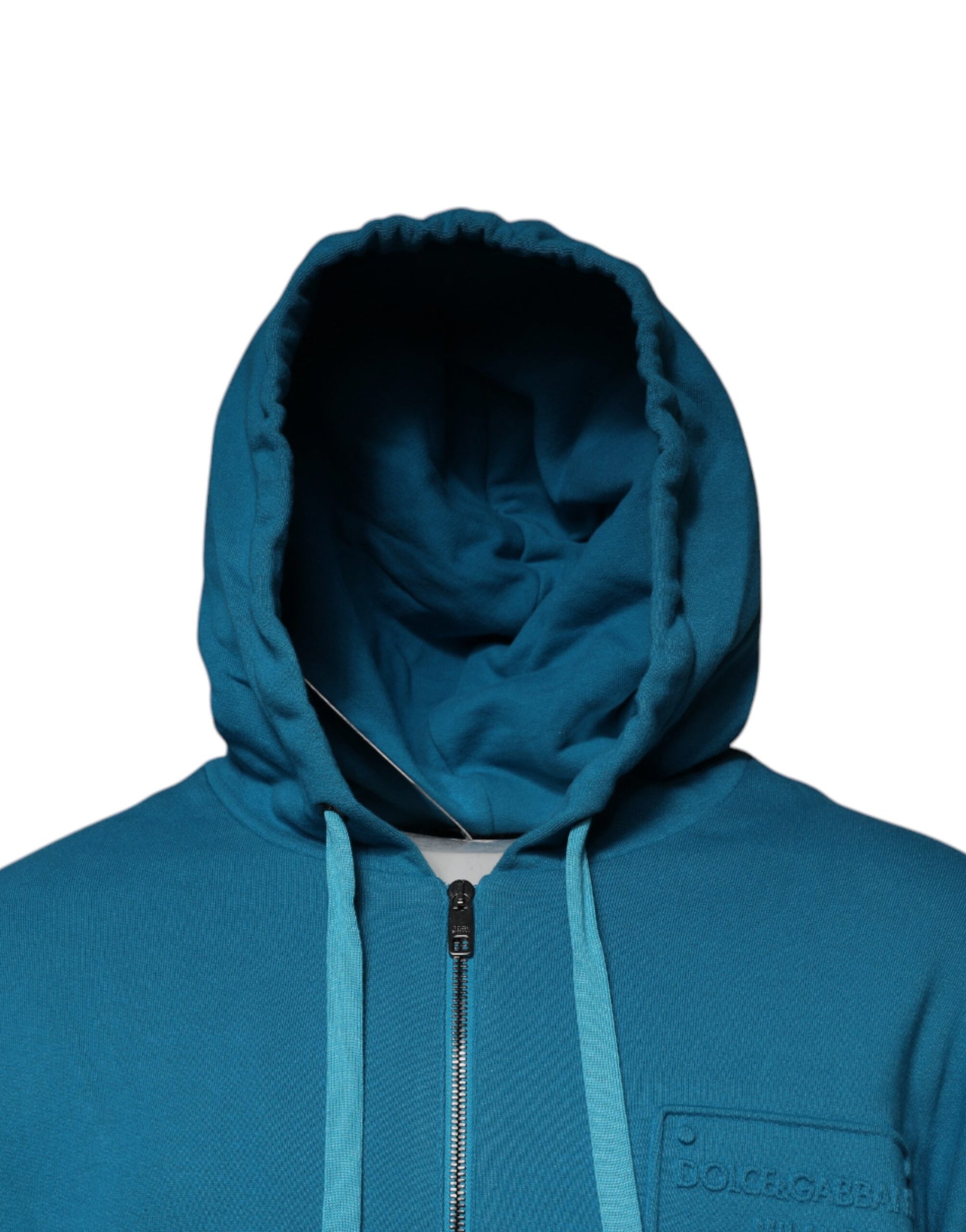 Blaues Logo-Sweatshirt aus Baumwolle mit Kapuze