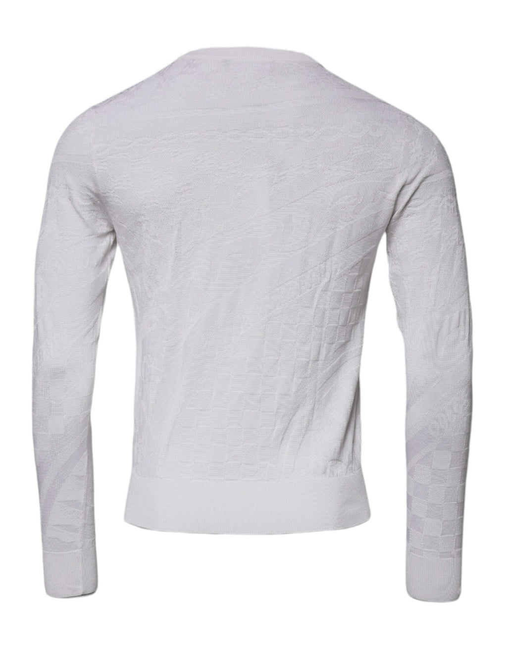 Weißer Herrenpullover aus Seide mit Rundhalsausschnitt
