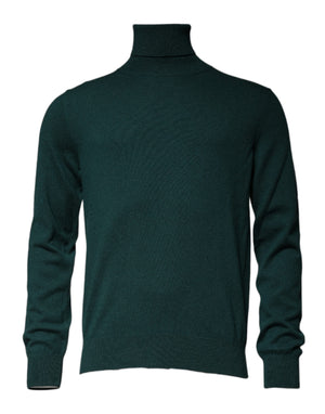 Grüner Kaschmir-Rollkragenpullover für Herren