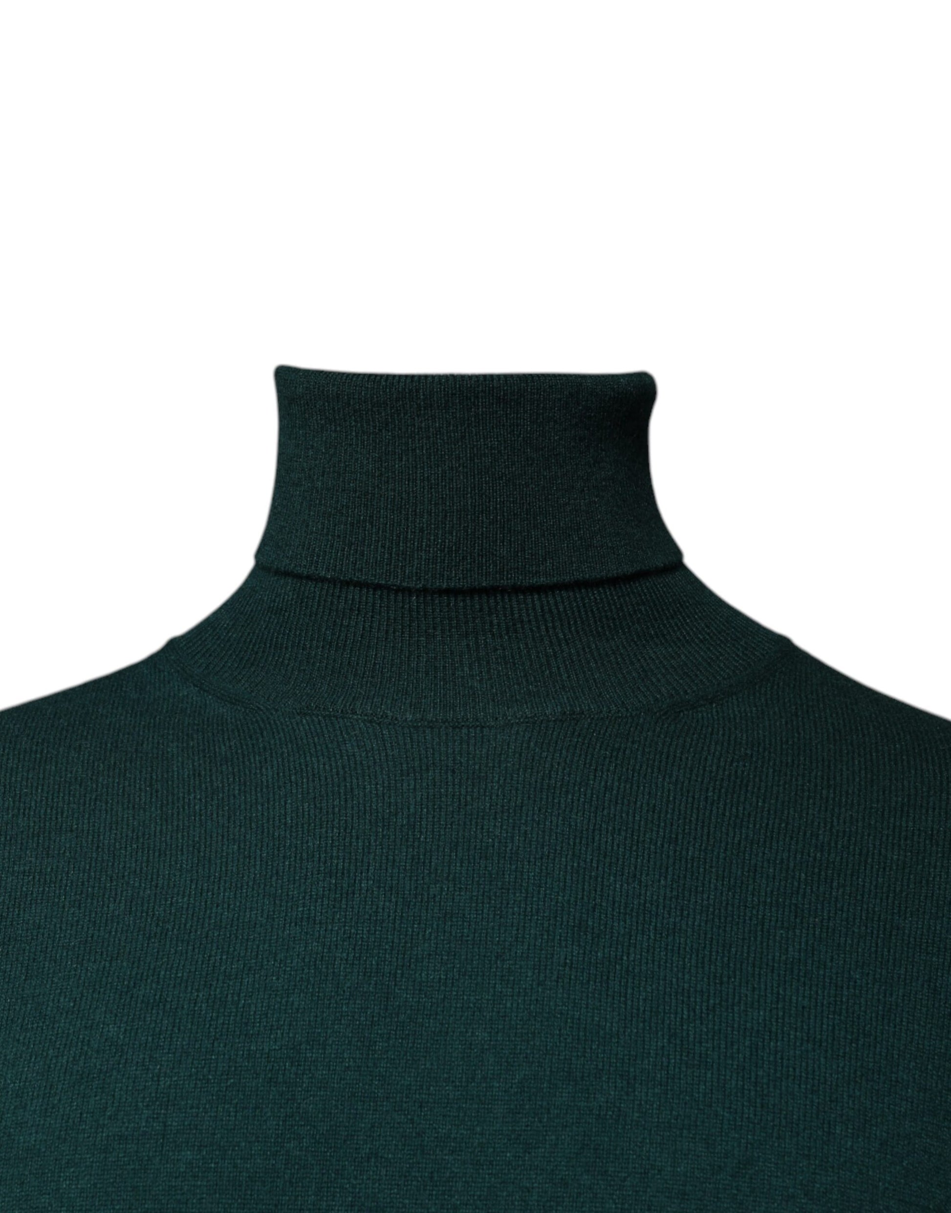 Grüner Kaschmir-Rollkragenpullover für Herren