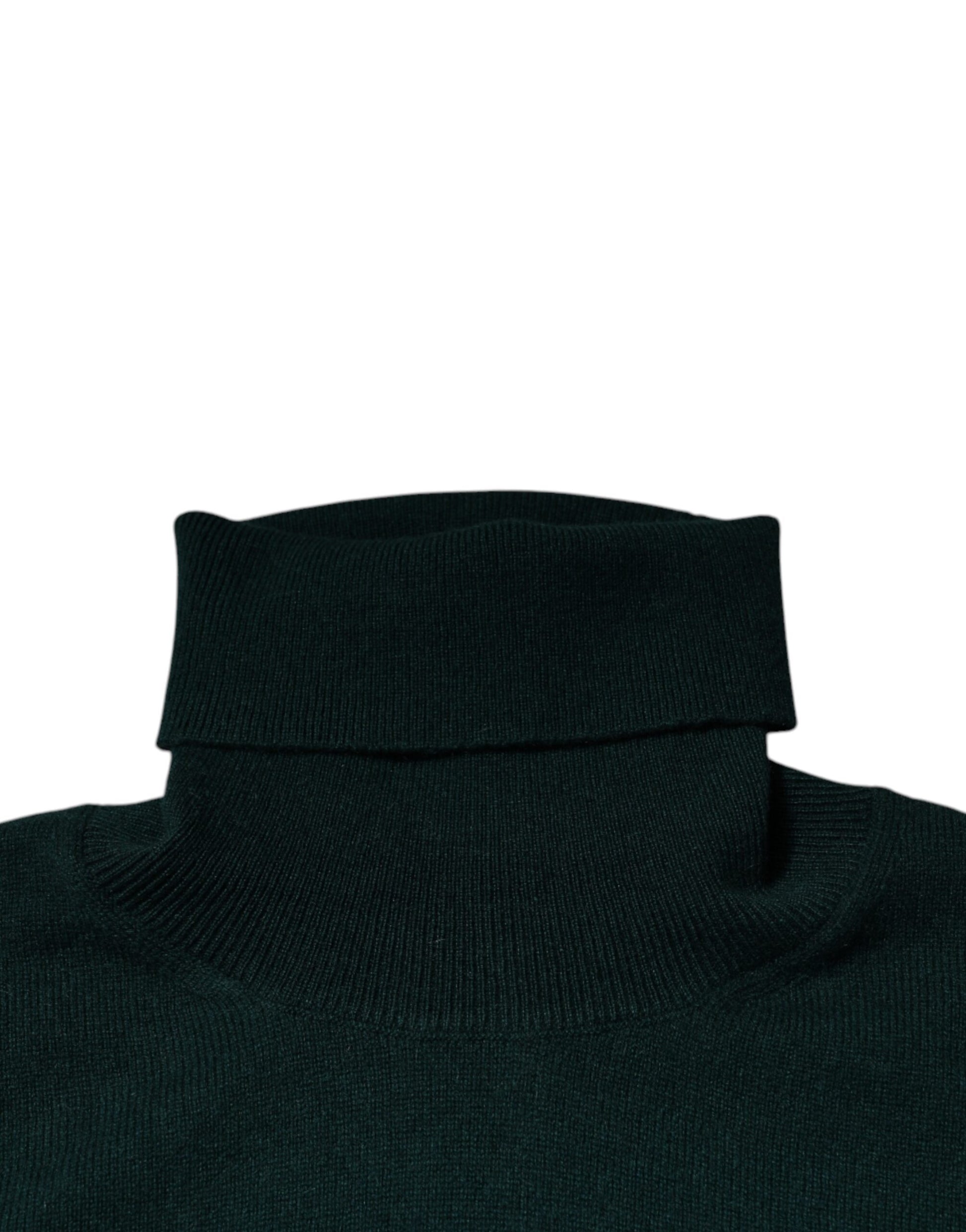 Grüner Kaschmir-Rollkragenpullover für Herren