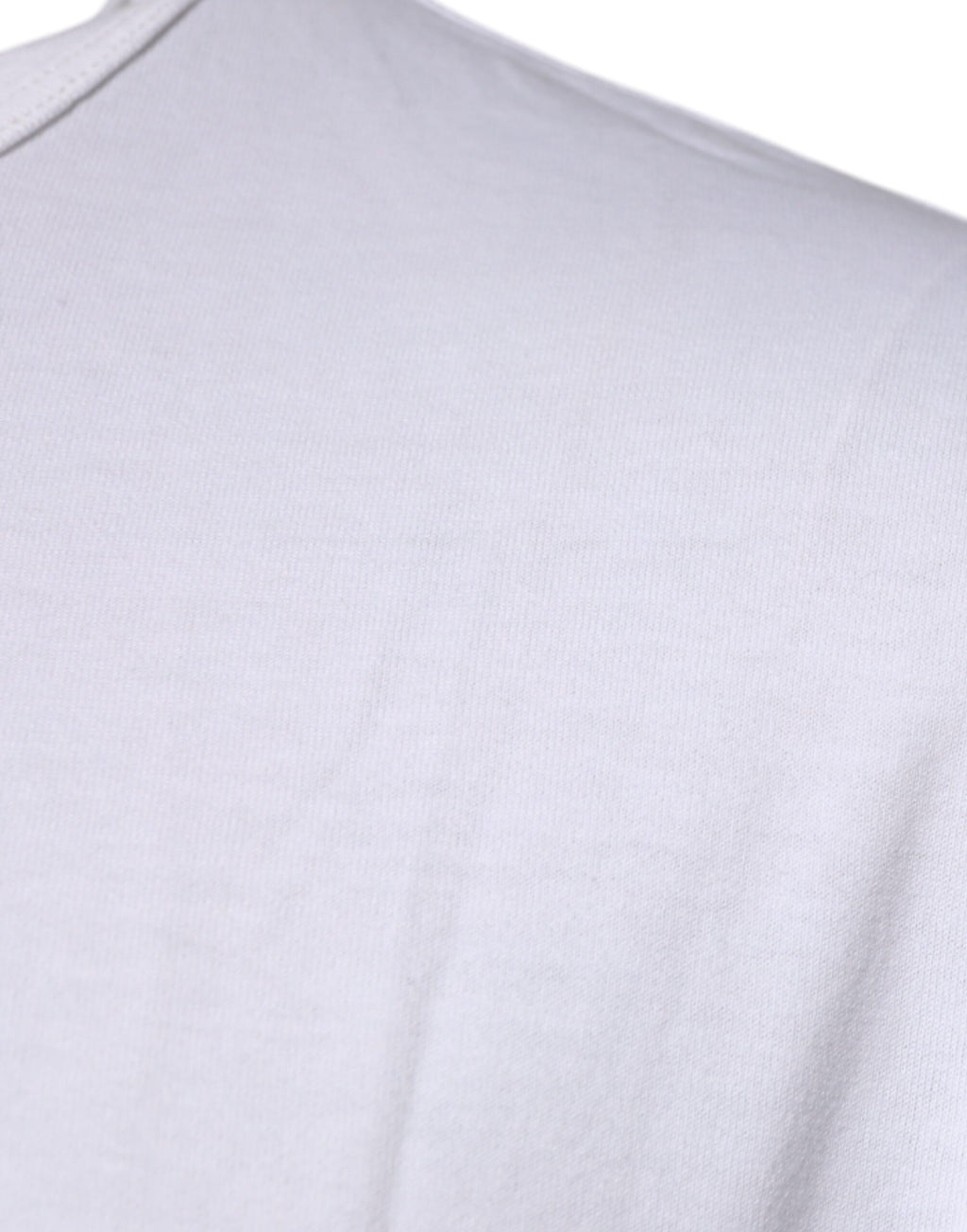 Weißes Baumwoll-T-Shirt mit Rundhalsausschnitt und Logoprägung