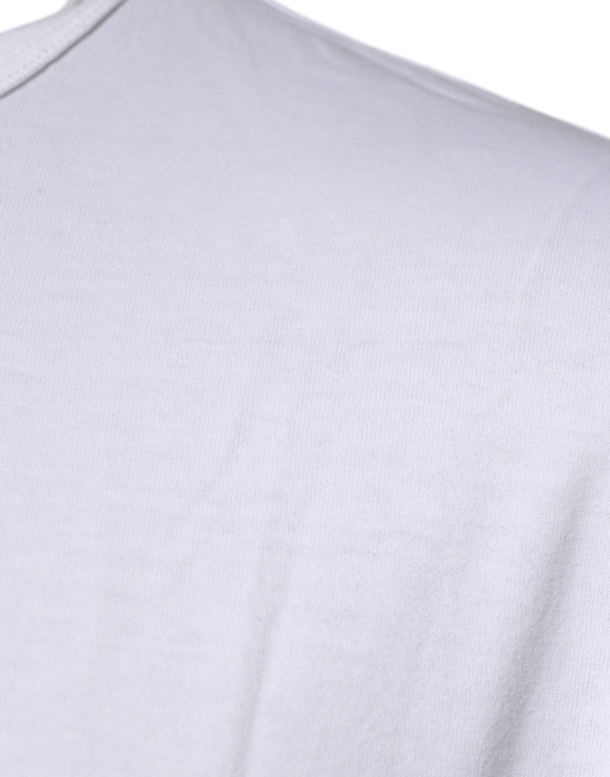 Weißes Baumwoll-T-Shirt mit Rundhalsausschnitt und Logoprägung