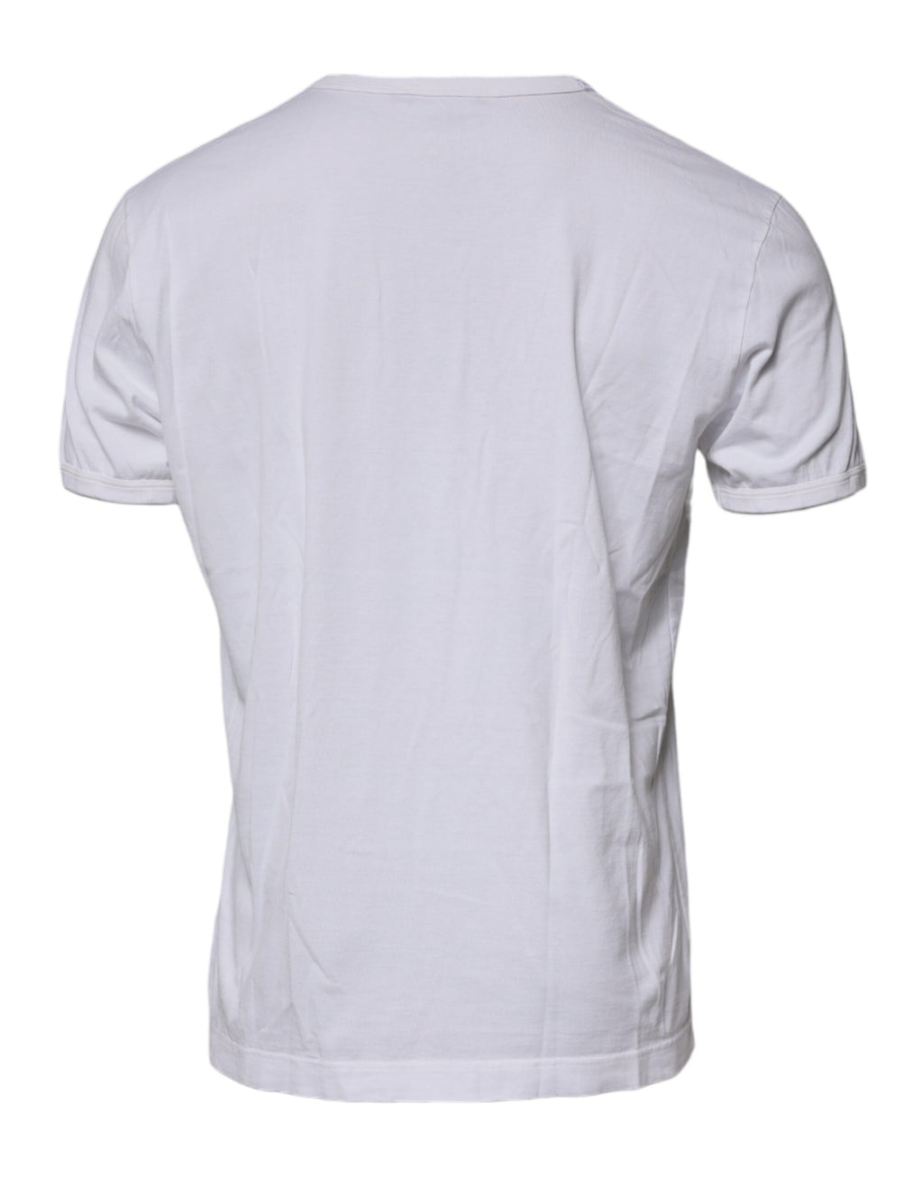 Weißes Baumwoll-T-Shirt mit Rundhalsausschnitt und Logoprägung
