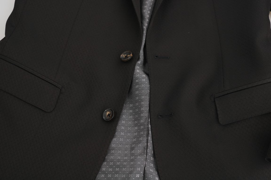 Brauner Woll-Slim-Fit mit Kristallbee-Muster MARTINI