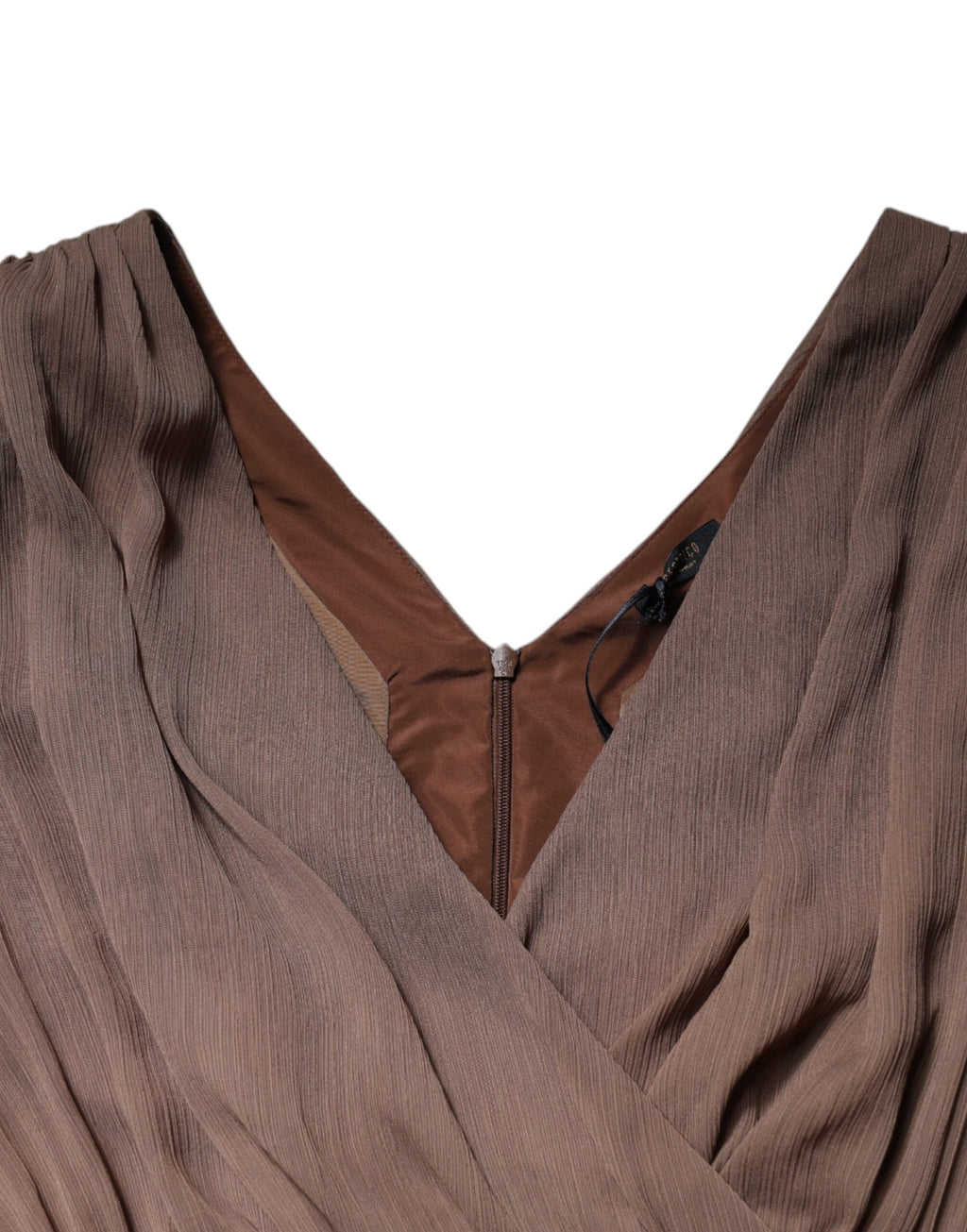 Braunes ärmelloses Maxikleid in A-Linie mit tiefem V-Ausschnitt