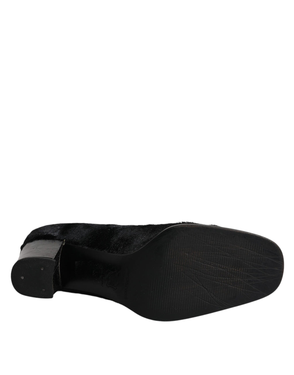 Schwarze Pumps aus Leder mit Blockabsatz