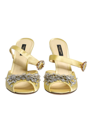 Gelbe Kristall-Slides KEIRA Sandalen Schuhe