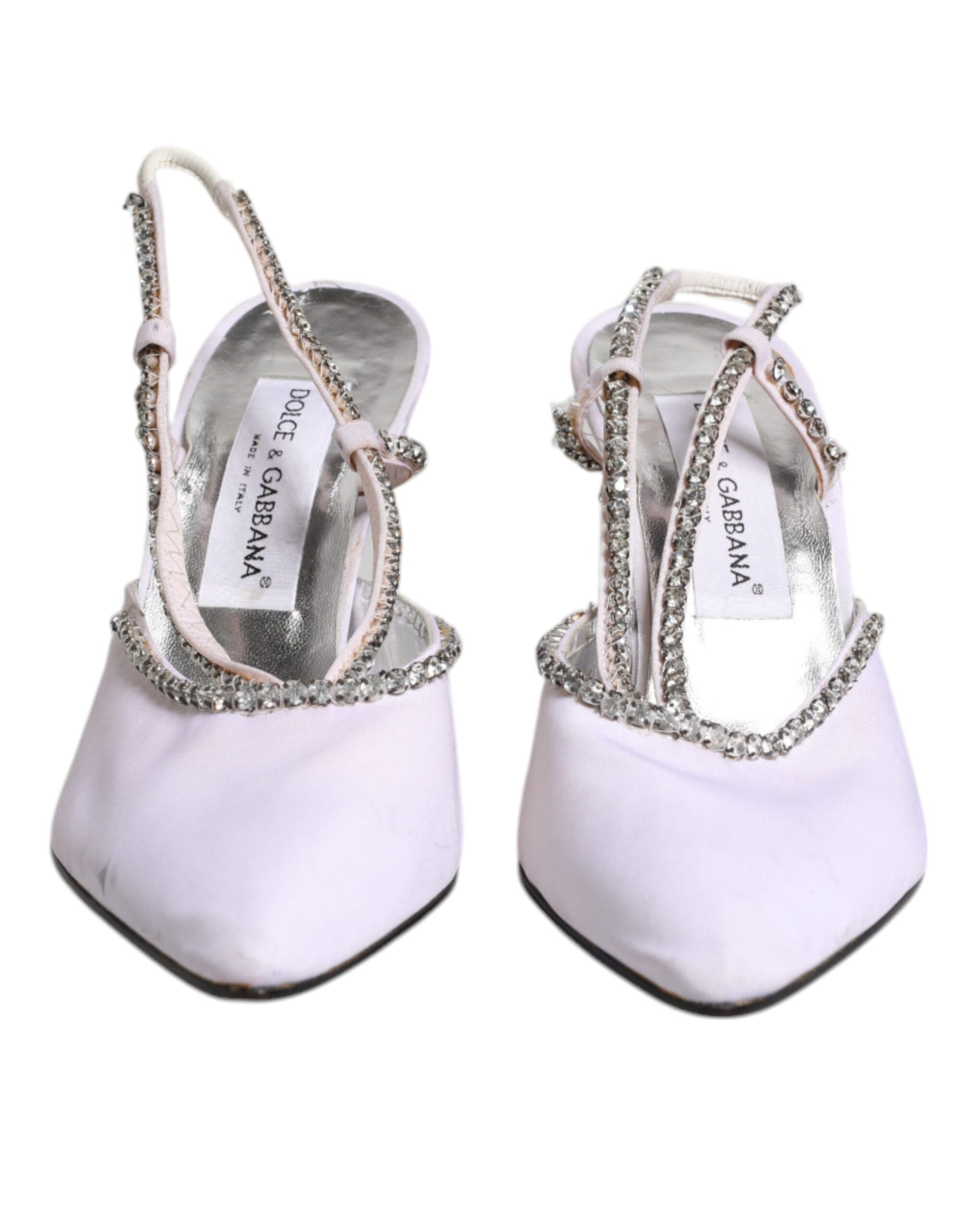 Weiße Strass Kristall Slingbacks Pumps Schuhe