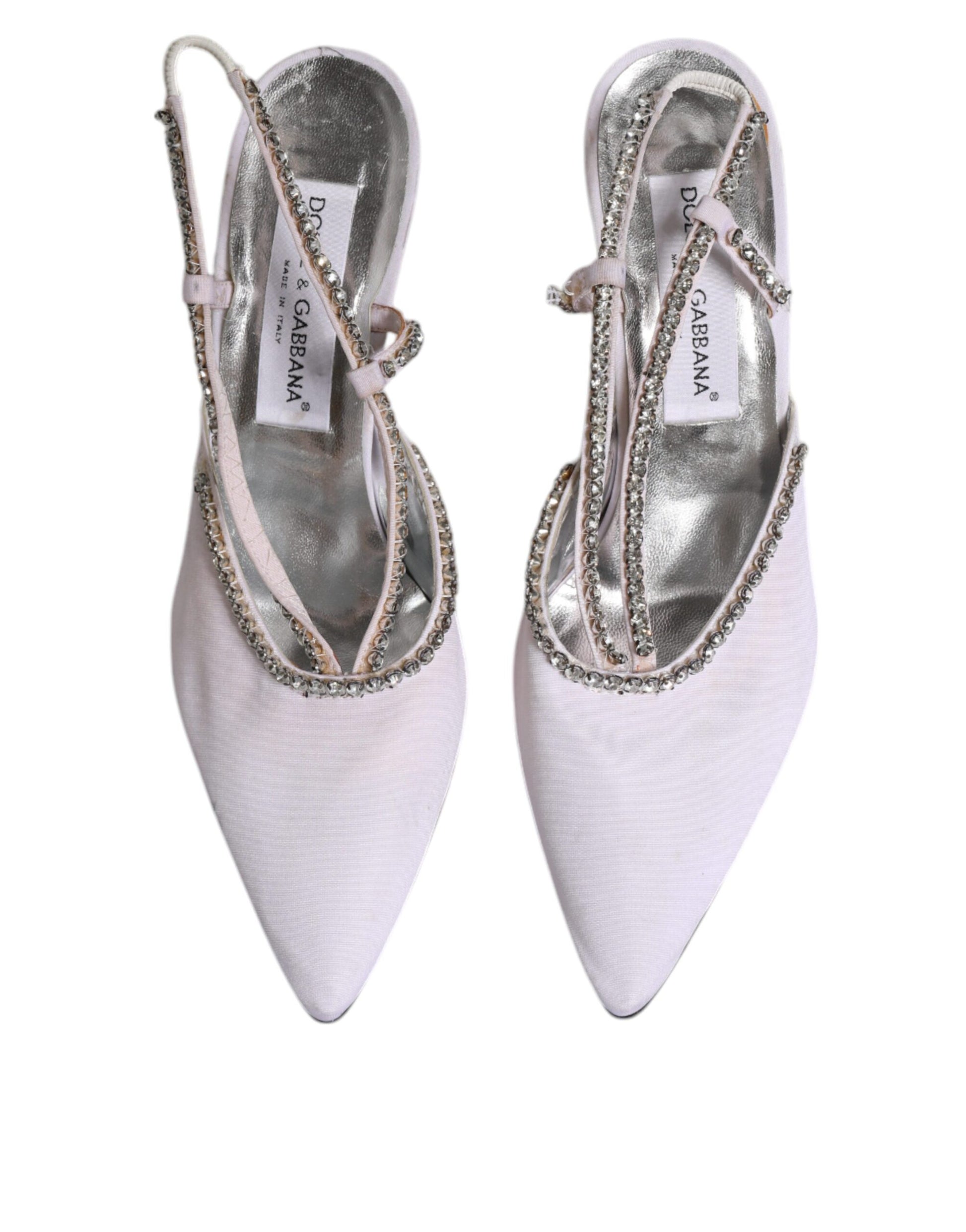 Weiße Strass Kristall Slingbacks Pumps Schuhe