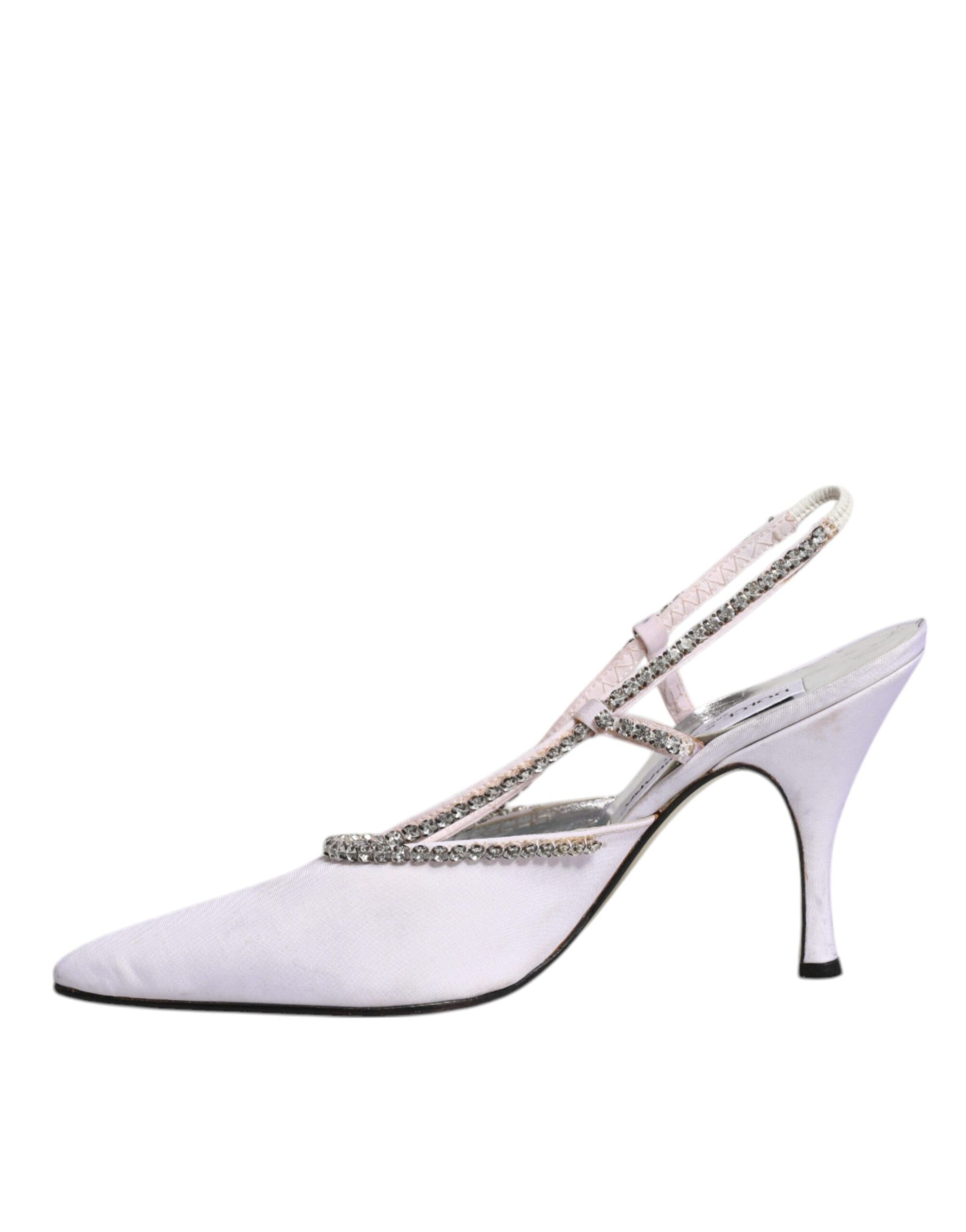 Weiße Strass Kristall Slingbacks Pumps Schuhe
