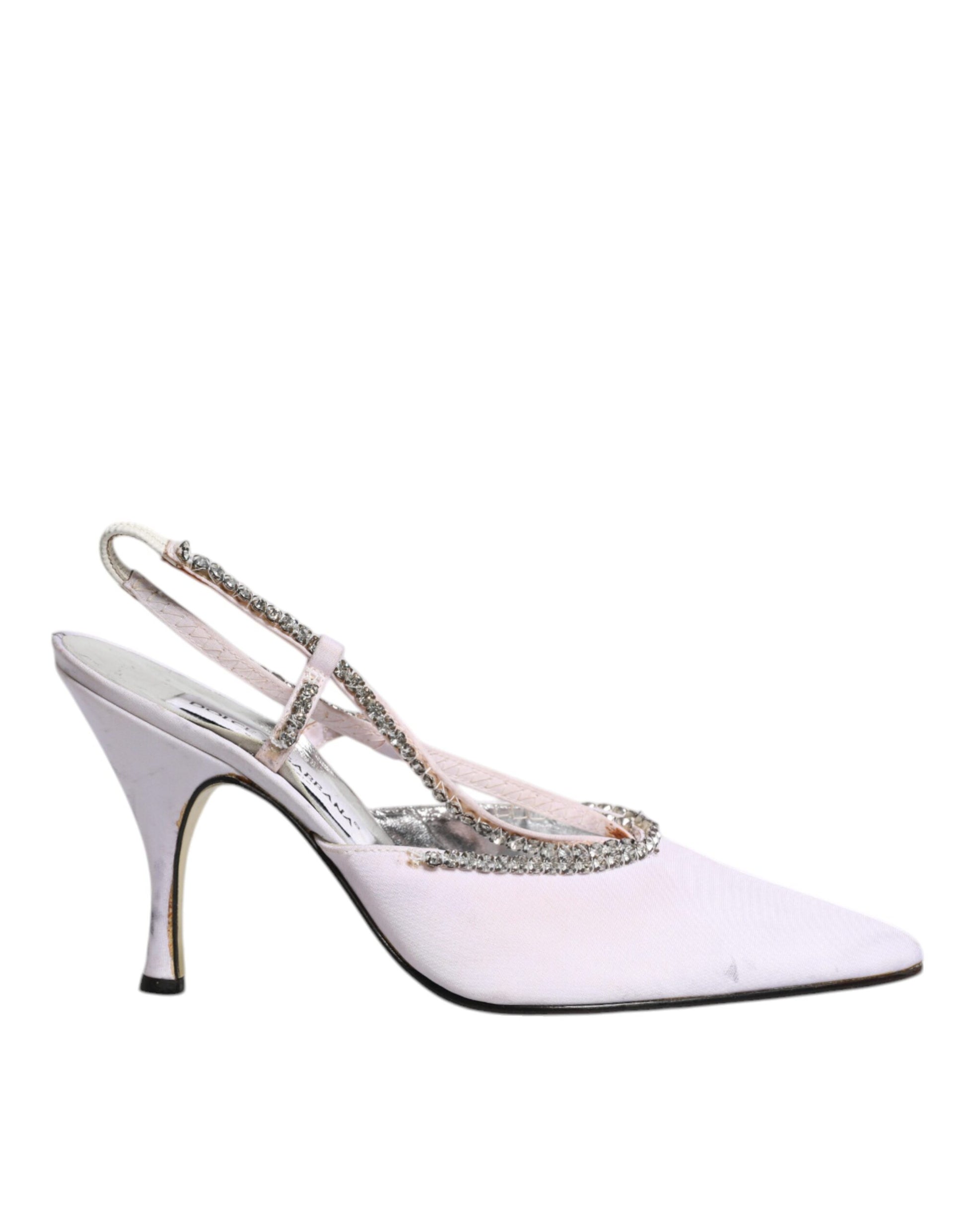 Weiße Strass Kristall Slingbacks Pumps Schuhe