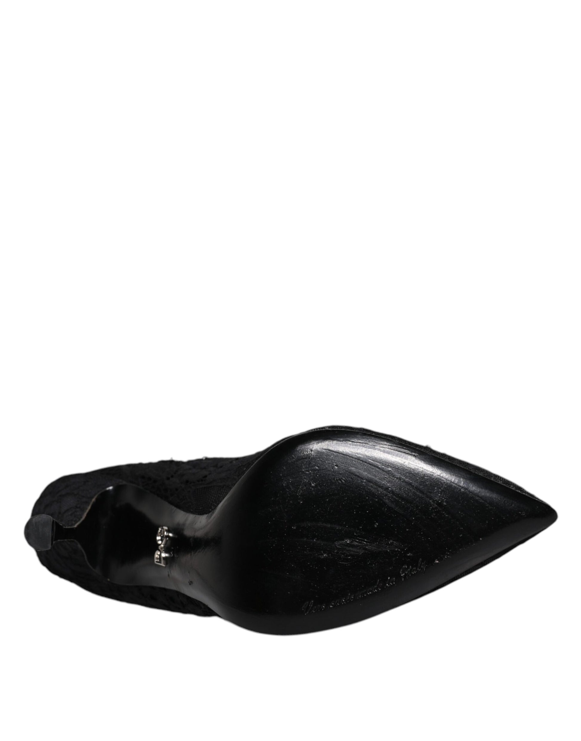 Schwarze Mary Jane Pumps mit Spitze und Kristallen