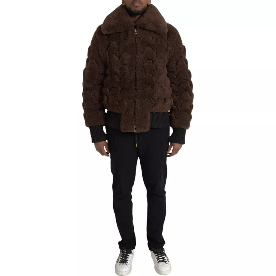 Braune Pelz Lamm Shearling Mantel Jacke