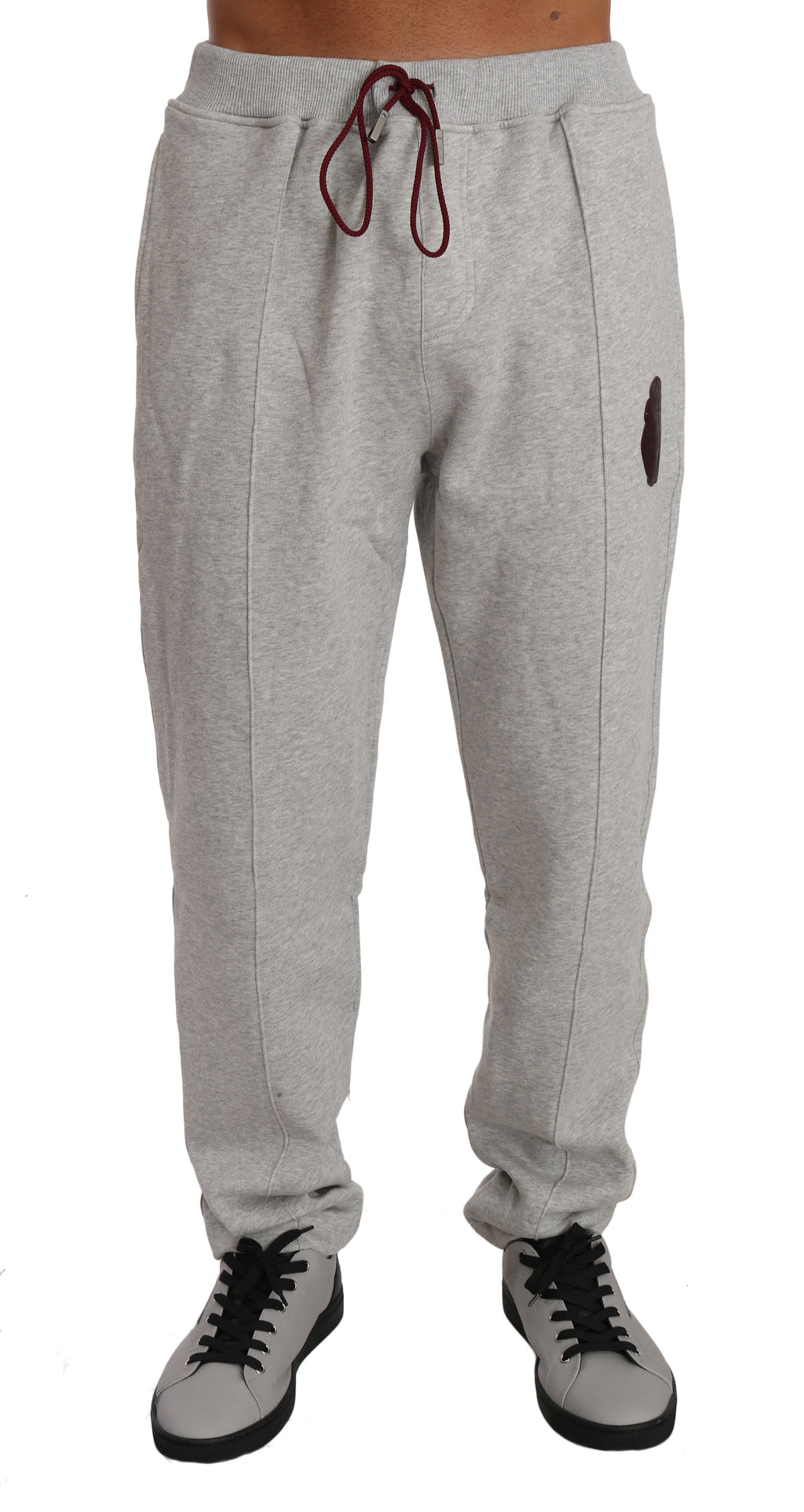 Grauer Trainingsanzug aus Baumwollpullover und -hose