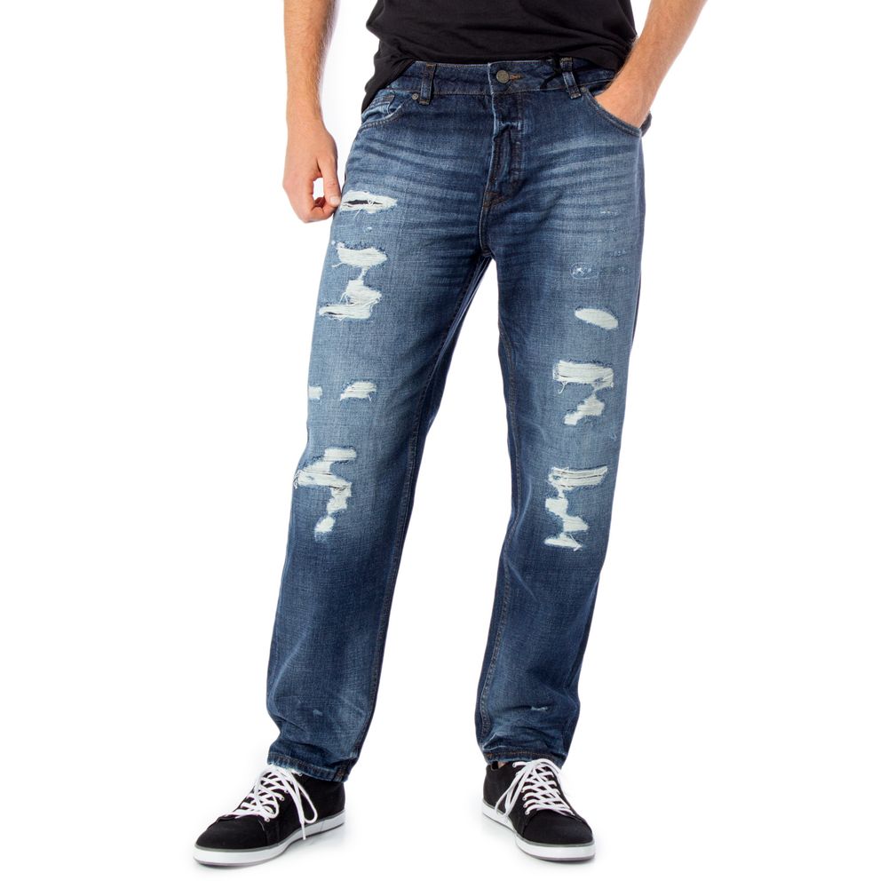 Blaue Slim Fit-Jeans aus Baumwolle