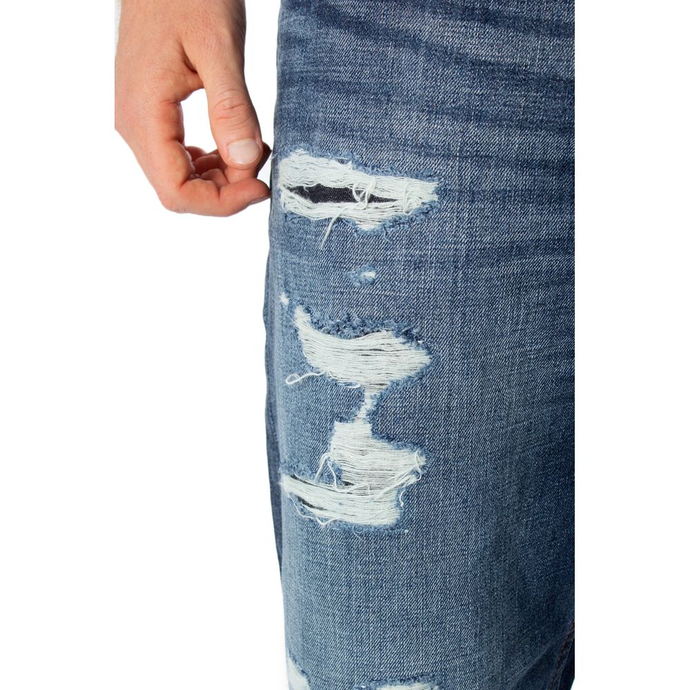 Blaue Slim Fit-Jeans aus Baumwolle
