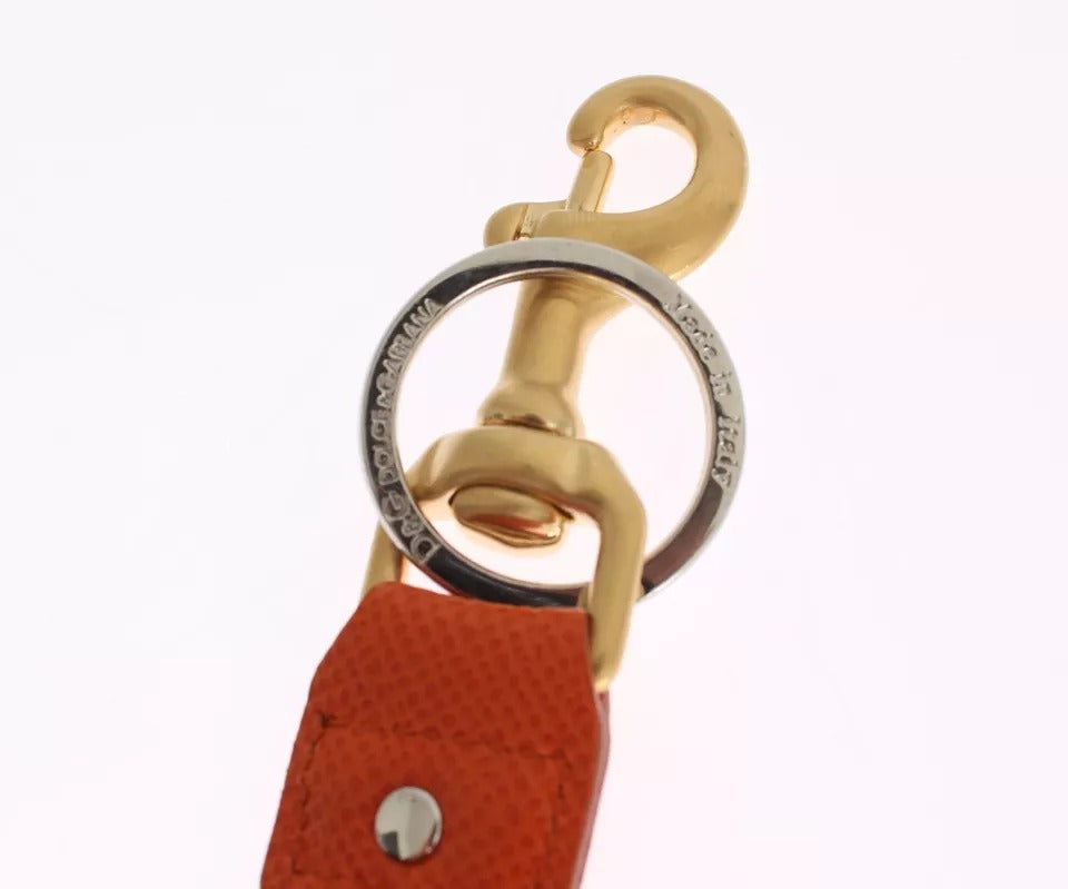 Braungold Raffia Leder Verschluss Finder Kette Schlüsselanhänger