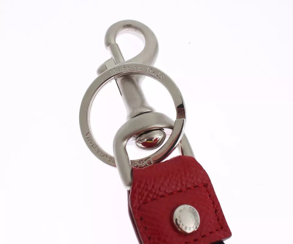 Silberbrauner Raffia-Leder-Verschlussfinder-Ketten-Schlüsselring