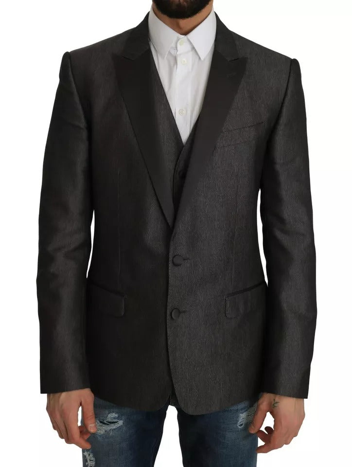 Grauer MARTINI 2-teiliger Weste-Mantel-Blazer