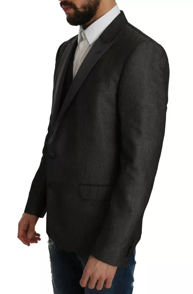 Grauer MARTINI 2-teiliger Weste-Mantel-Blazer