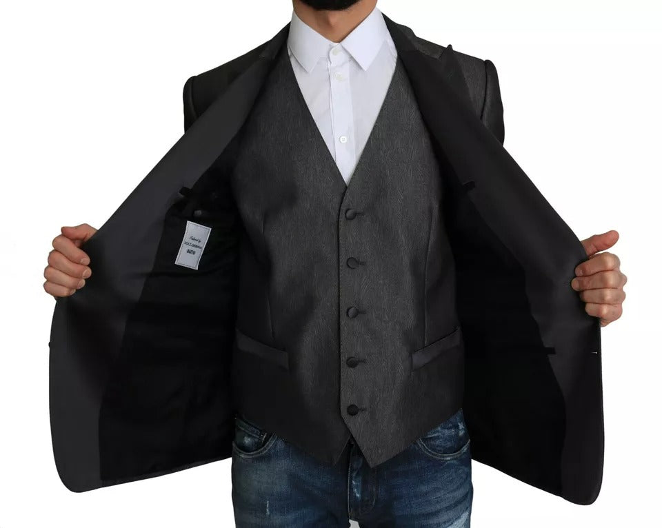 Grauer MARTINI 2-teiliger Weste-Mantel-Blazer
