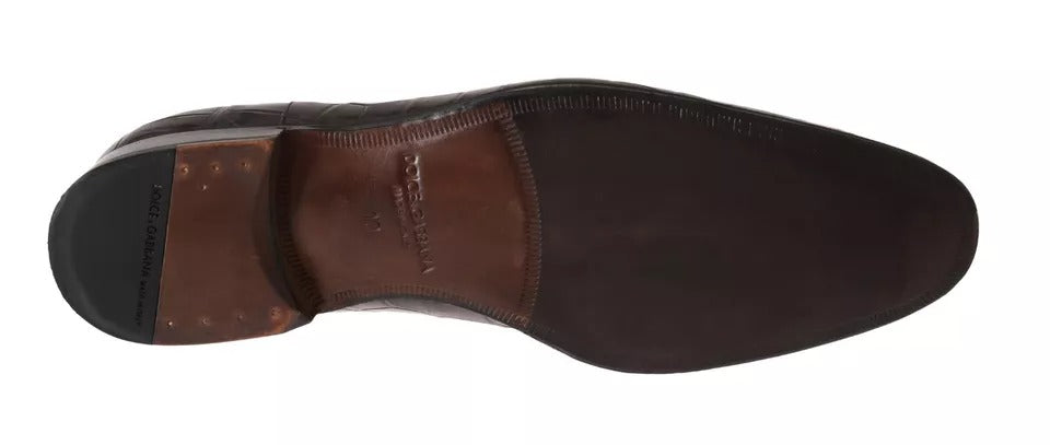 Braune, gemusterte Lederschuhe für formelle Anlässe