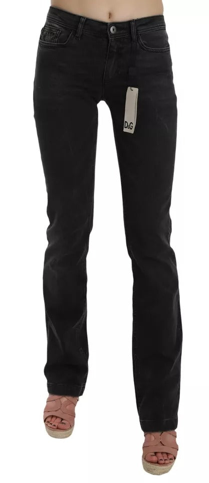 Schwarze Slim Fit-Jeans aus Baumwolle von D&amp;G