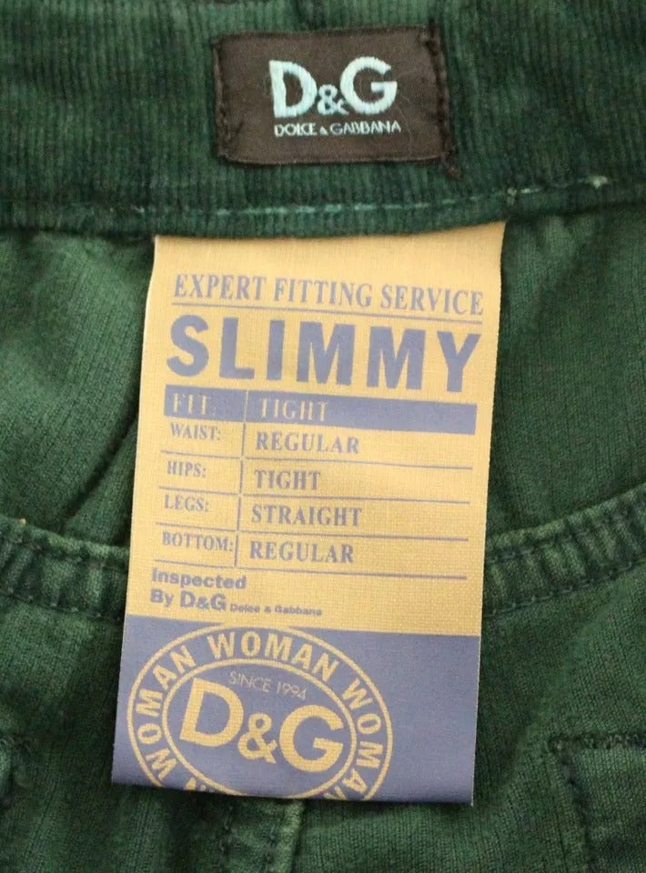 Grüne Baumwollcordhose SLIMMY Fit D&amp;G