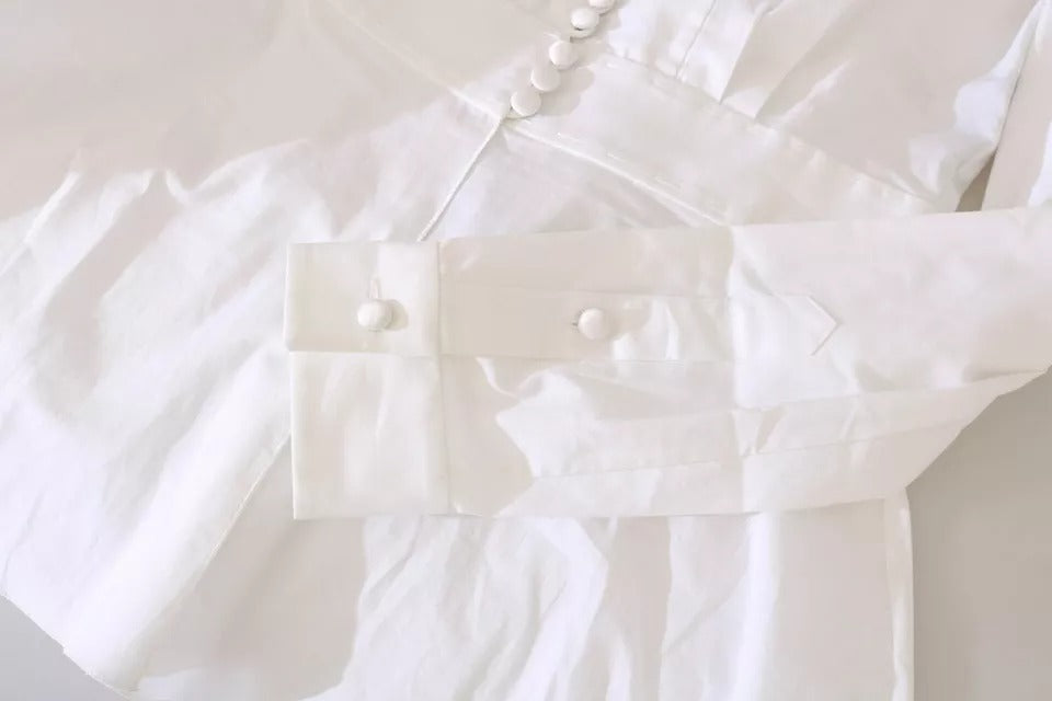 Schwarz Weiß Dekorative Knöpfe Tops Hemd Bluse