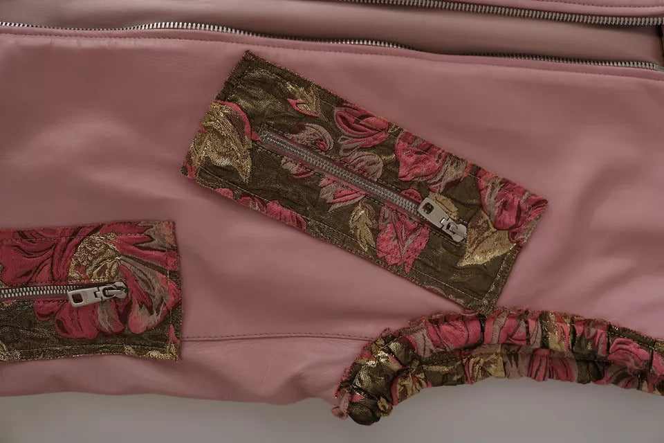 Rosa ärmellose Weste, Jacke, Bluse aus Leder