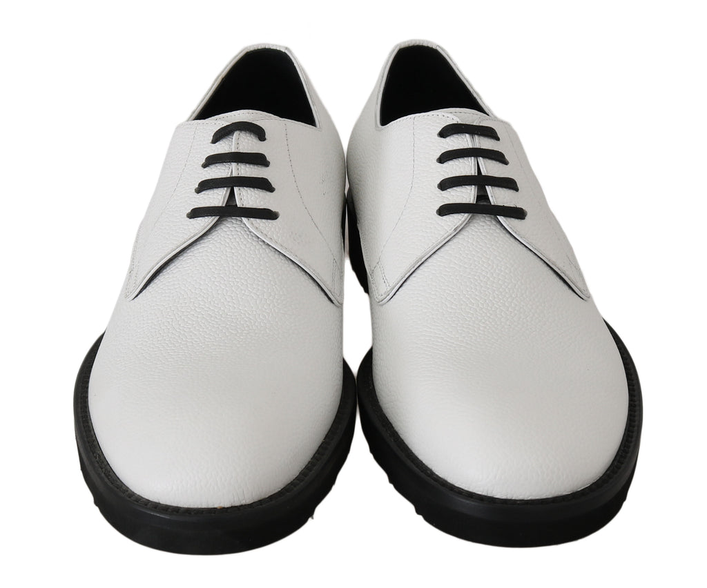 Weiße Derby-Schuhe aus Leder für formelle Anlässe
