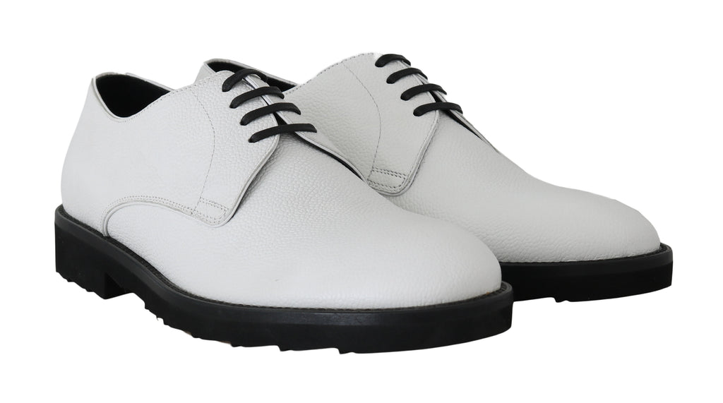 Weiße Derby-Schuhe aus Leder für formelle Anlässe