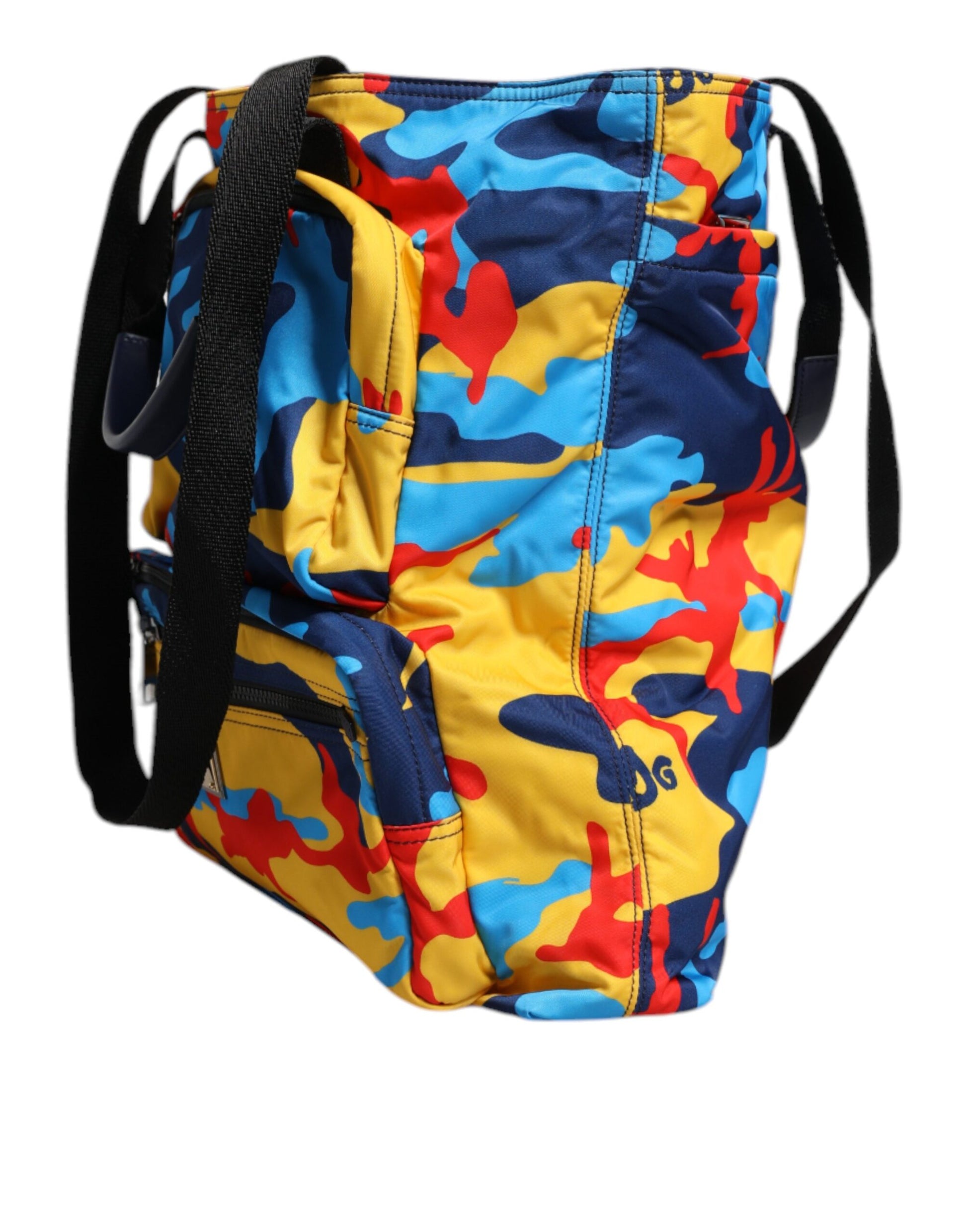 Mehrfarbige Einkaufstasche aus Nylon mit Camouflage-Muster