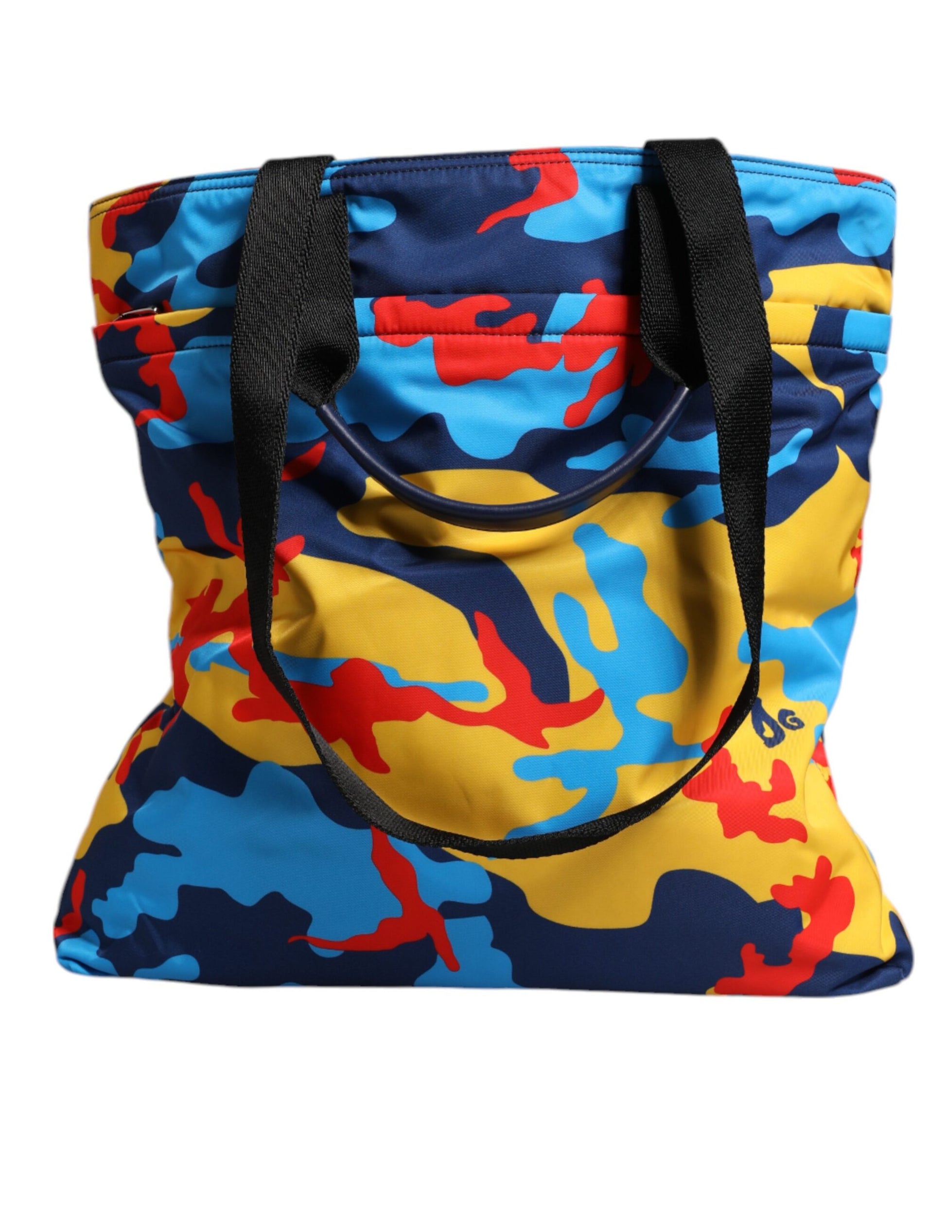 Mehrfarbige Einkaufstasche aus Nylon mit Camouflage-Muster