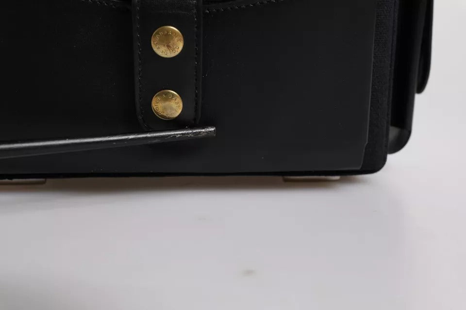 Schwarze Umhängetasche aus Leder mit Henkel