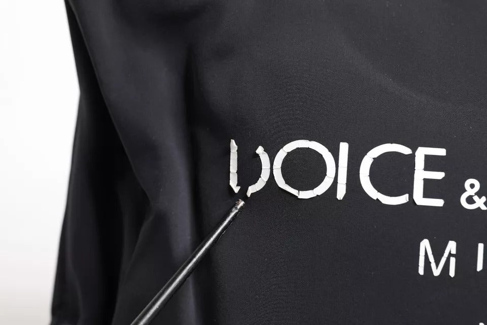 Schwarze Canvas DG Logo Damen Einkaufstasche