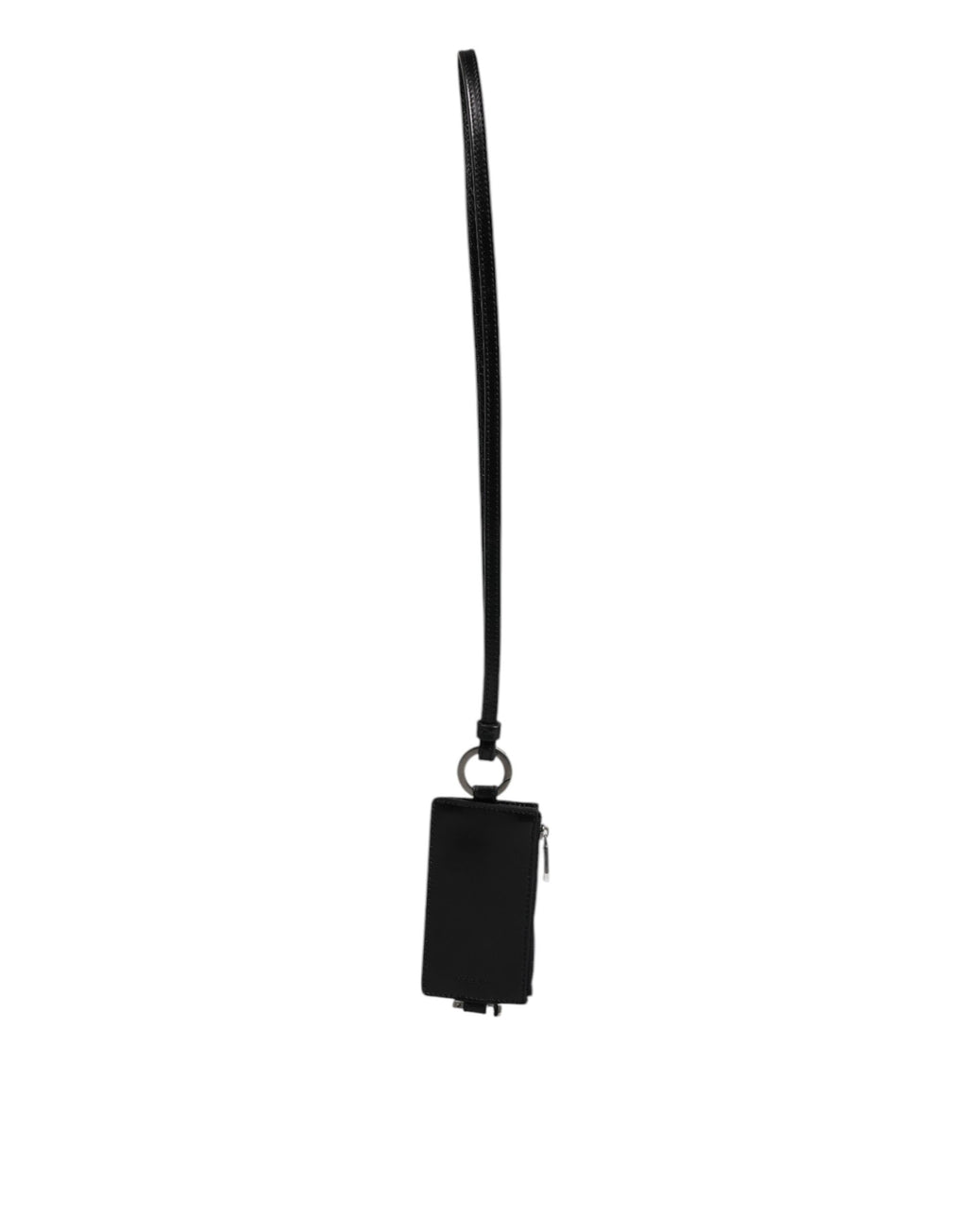 Schwarzes Kartenetui aus Leder mit Lanyard und Logo von Horse