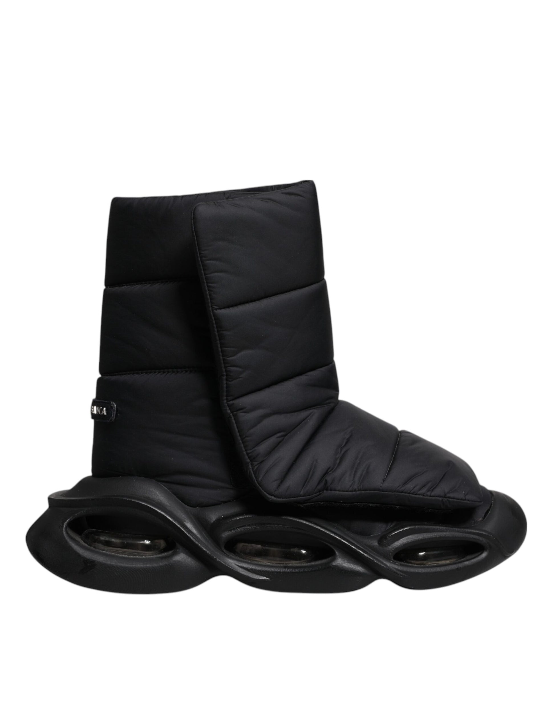 Schwarze Slip-On-Sneakers mit Wellensteppung