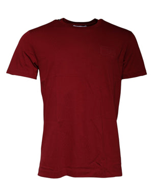 Kastanienbraunes T-Shirt mit Rundhalsausschnitt und kurzen Ärmeln