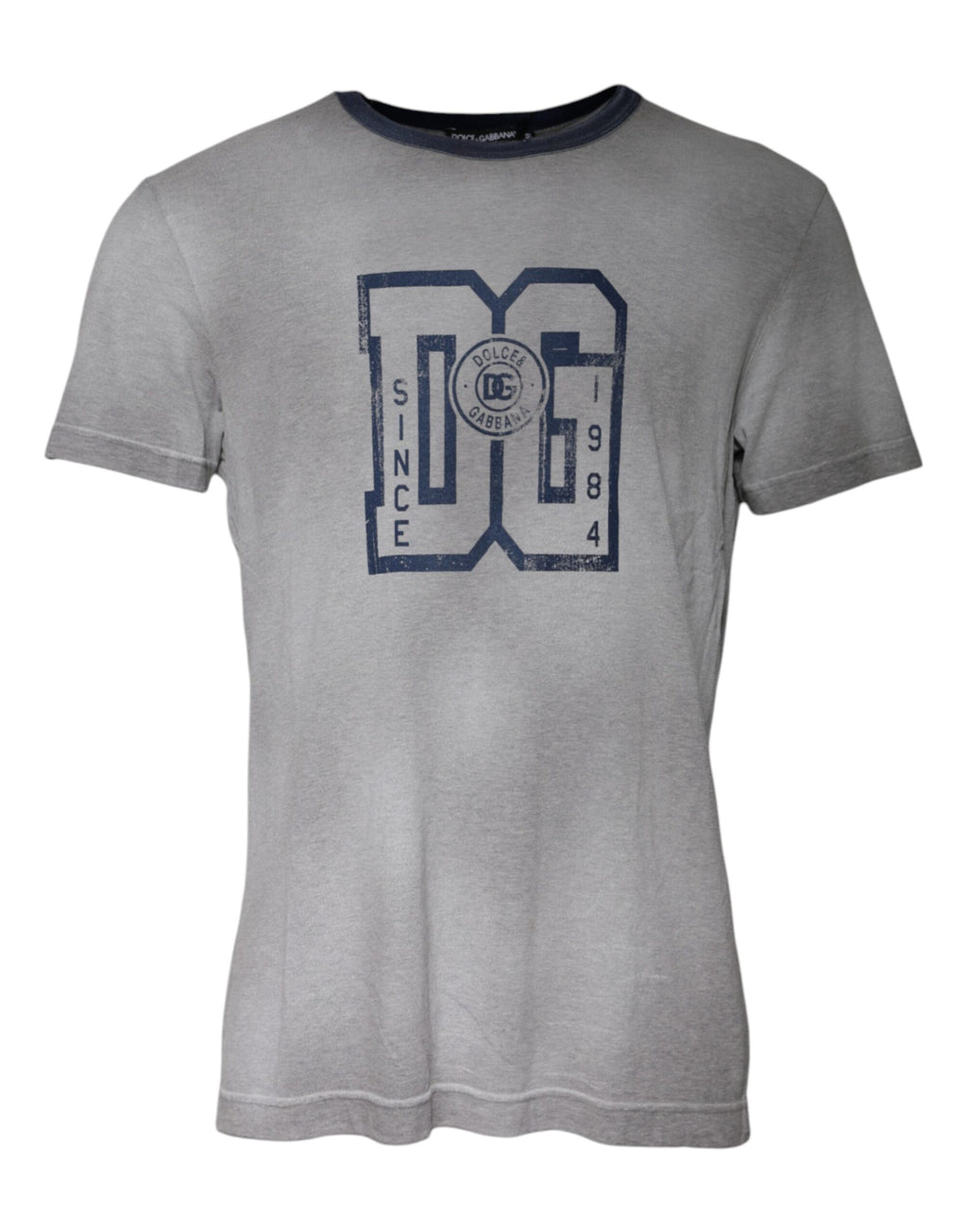 Graues T-Shirt aus Baumwolle mit Rundhalsausschnitt und Logo-Print