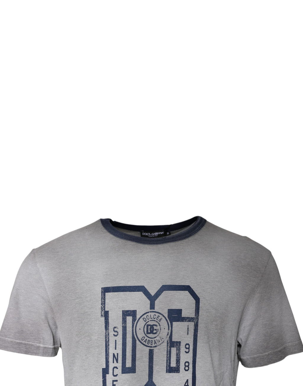 Graues T-Shirt aus Baumwolle mit Rundhalsausschnitt und Logo-Print