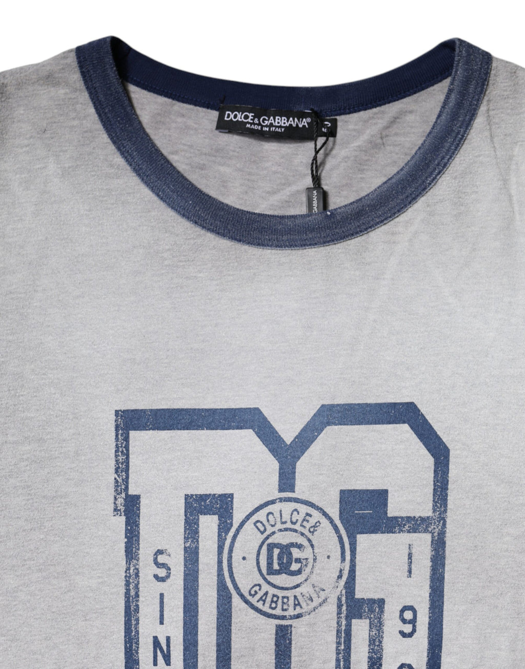 Graues T-Shirt aus Baumwolle mit Rundhalsausschnitt und Logo-Print
