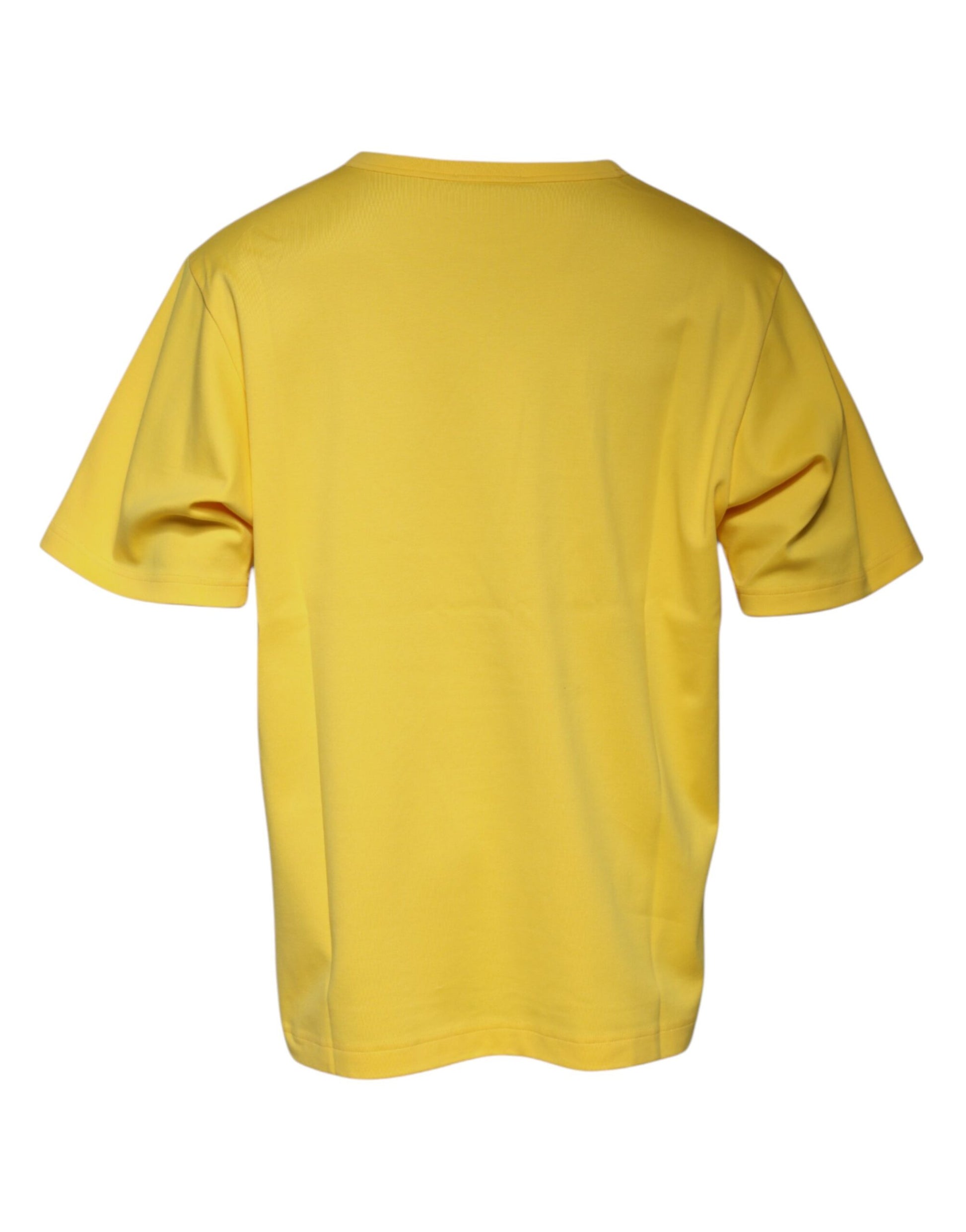 Gelbes T-Shirt mit Rundhalsausschnitt und kurzen Ärmeln