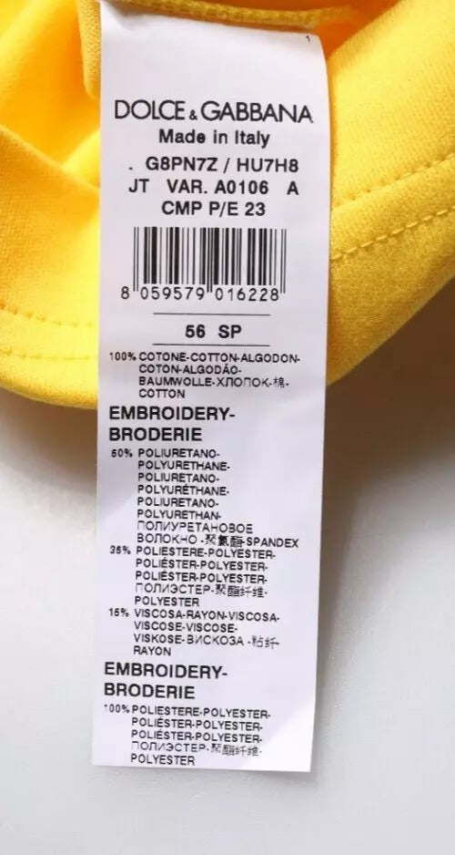 Gelbes T-Shirt mit Rundhalsausschnitt und kurzen Ärmeln