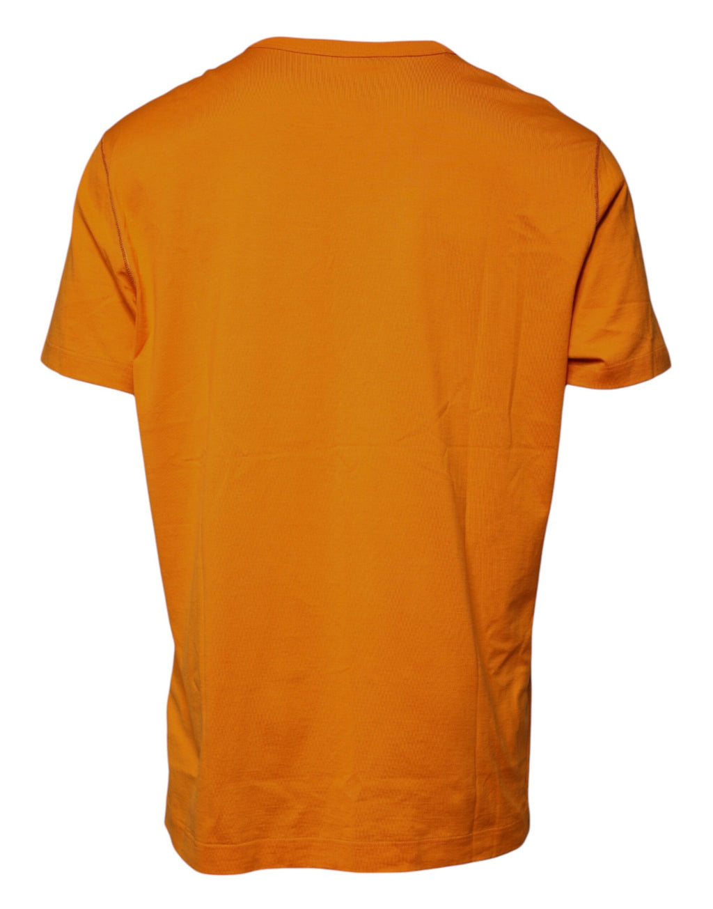 Orangefarbenes T-Shirt aus Baumwolle mit Rundhalsausschnitt und Logo