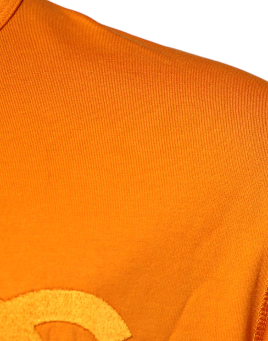 Orangefarbenes T-Shirt aus Baumwolle mit Rundhalsausschnitt und Logo